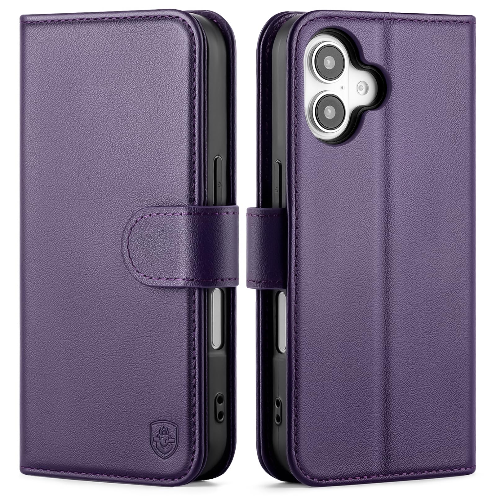 BoxCastle Compatible with iPhone 17 Genuine Leather Case Wallet with Card Holder,Women Men Real Leather Flip Folio RFID Blocking Credit Card Slots