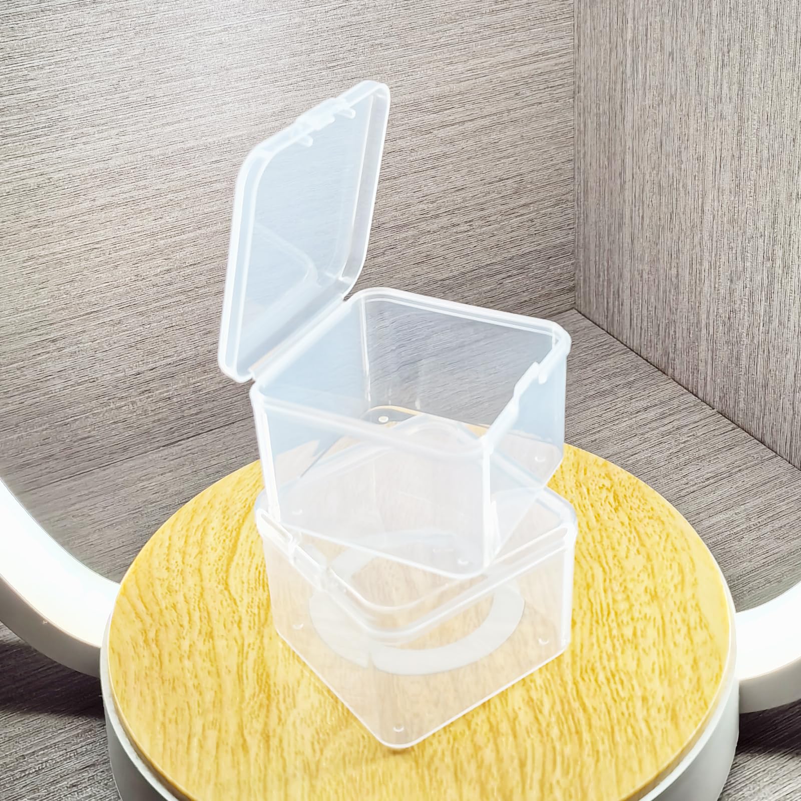 LJY 60 Pack Plastic Storage Boxes with Lids 5.5 x 5.5 x 3.5 cm, Square Small Containers for Diamond Art Accessories Beads - Image 3