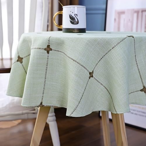 Miniatura 3 de Mantel cuadrado pequeño de celosía con bordado rústico de tela de lino de algodón a cuadros verdes para cocina, comedor, fiesta, decoración de mesa,