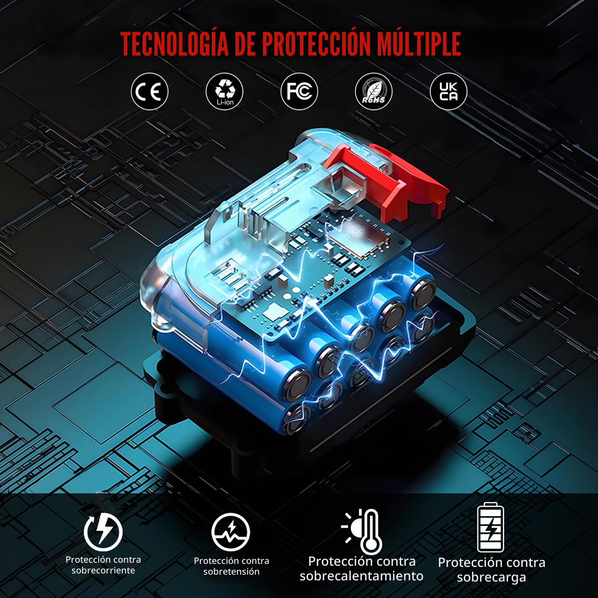 ONEVAN 20 V baterías, 2 baterías de Litio de 4000 mAh con Cargador rápido de 1,2 A, protección de Seguridad quíntuple, indicador de batería, batería de Repuesto para Herramientas ONEVAN de 20 V