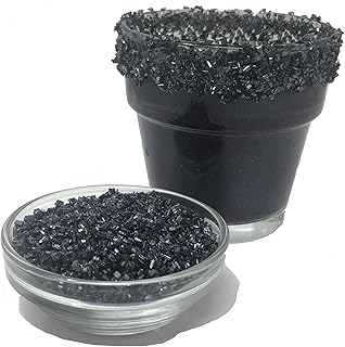 Snowy River Black Cocktail Sugar - Kosher Certified Naturally Colored Black Pearl Cocktail Rimmer (4oz, Large Crystal)