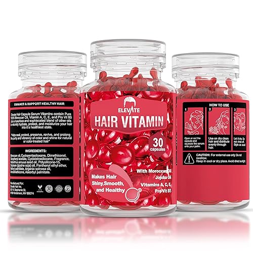 Miniatura 2 de Elevate Cápsulas de suero capilar Tratamiento de queratina con aceite marroquí, aceite de argán, vitamina Pro B5  Aceites de tratamiento para