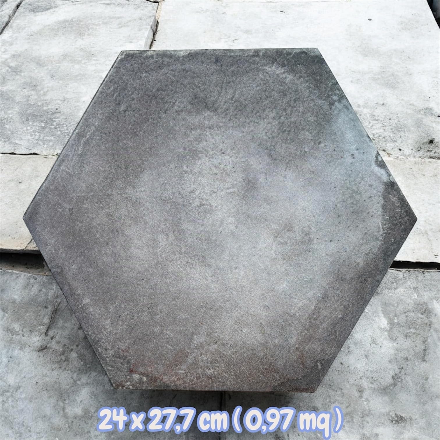 Mattonella Esagonale gres per Pavimento e Rivestimento, Grigio, 24 x 27,7 cm, Stile Moderno, Superficie Opaca (0,97 mq)