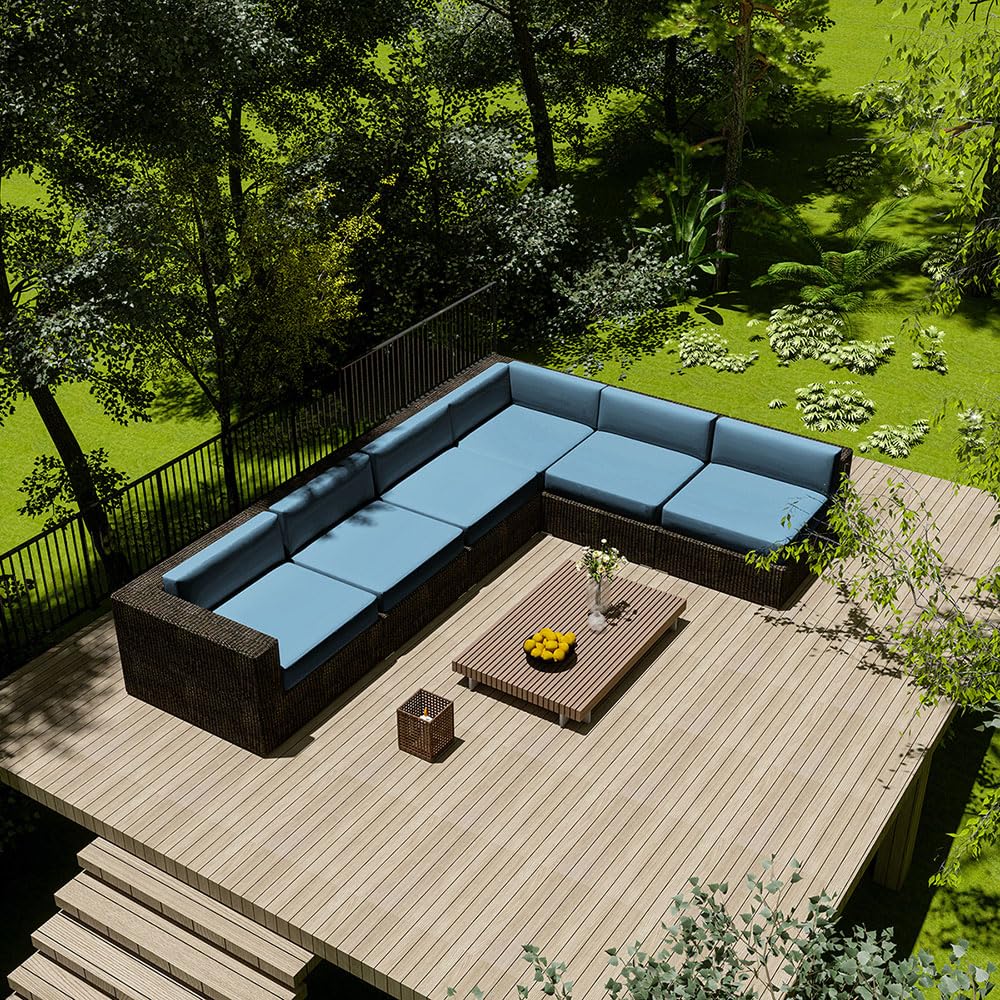 BLLMTEAR Housse de Coussin Exterieur Impermeable for Salon de Jardin, Housse Assise Salon de Jardin avec Fermeture Éclair, Amovibles for Intérieur Et Extérieur, Terrasse(@9,2pcs:50x45cm
