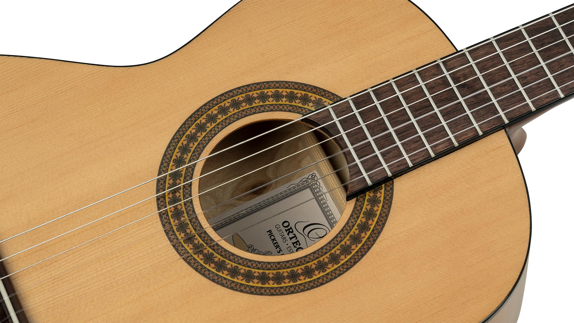 Ortega Guitars Konzertgitarre Einsteiger Set – Picker’s Pack – Inkl. Gigbag, Stimmgerät, Plektren, Gurt, Saiten, Ständer – Fichte, Katalpa, Natur (RPPC34)