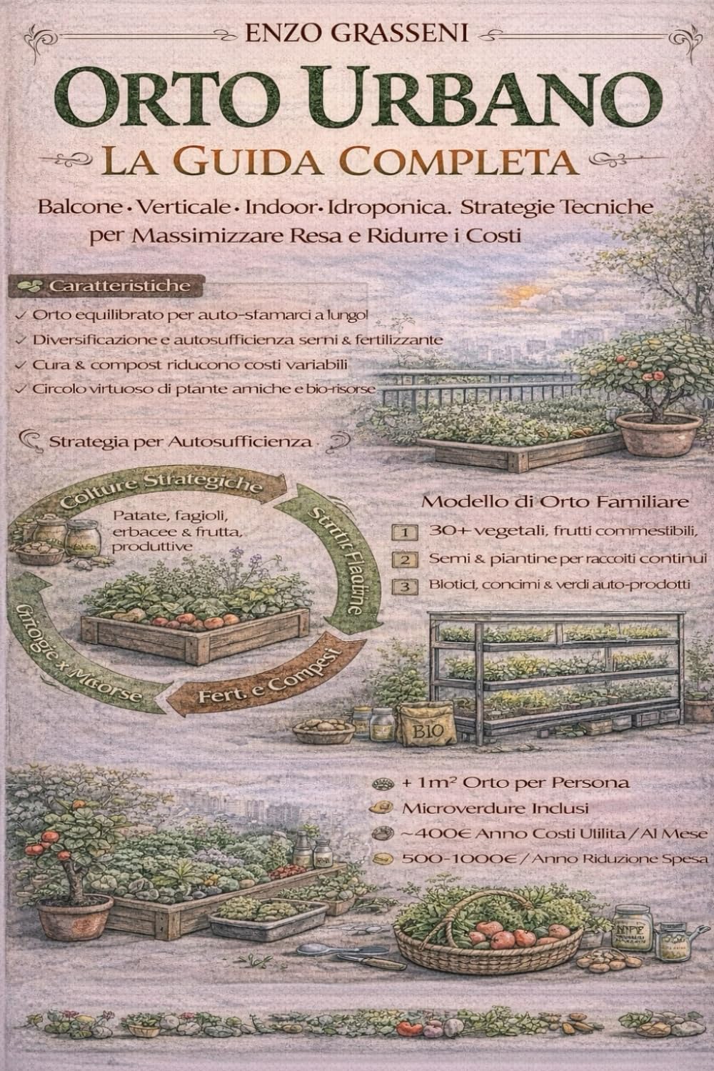 Orto Urbano: La Guida Completa: Balcone, Verticale, Indoor, Idroponica. Strategie Tecniche per Massimizzare Resa e Ridurre i Costi
