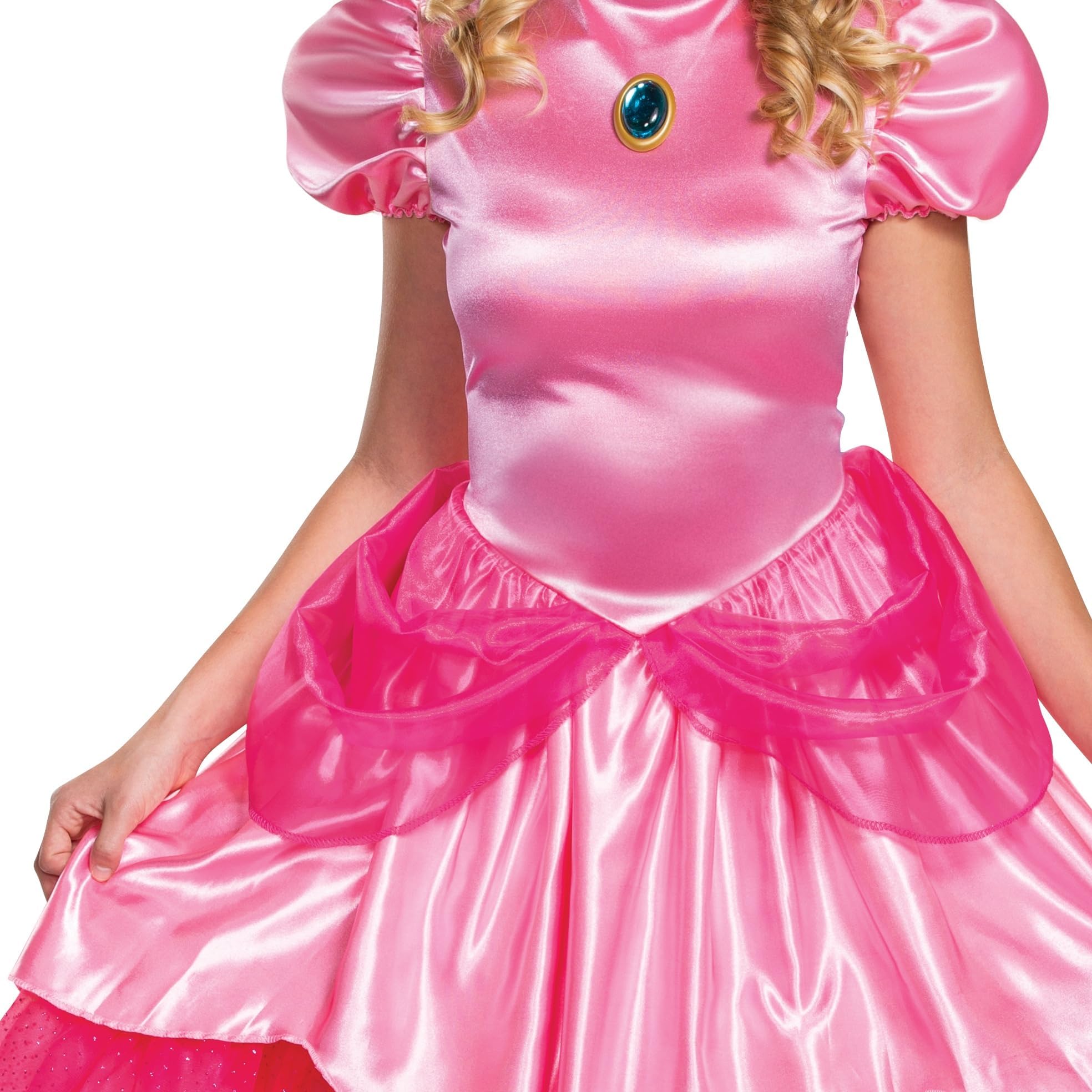 Disguise Princess Peach Costume, Official Nintendo Super Mario Bros Adult Costume Dress and Crown, Womens Size Small (4-6) : Clothing, Shoes & Jewelry