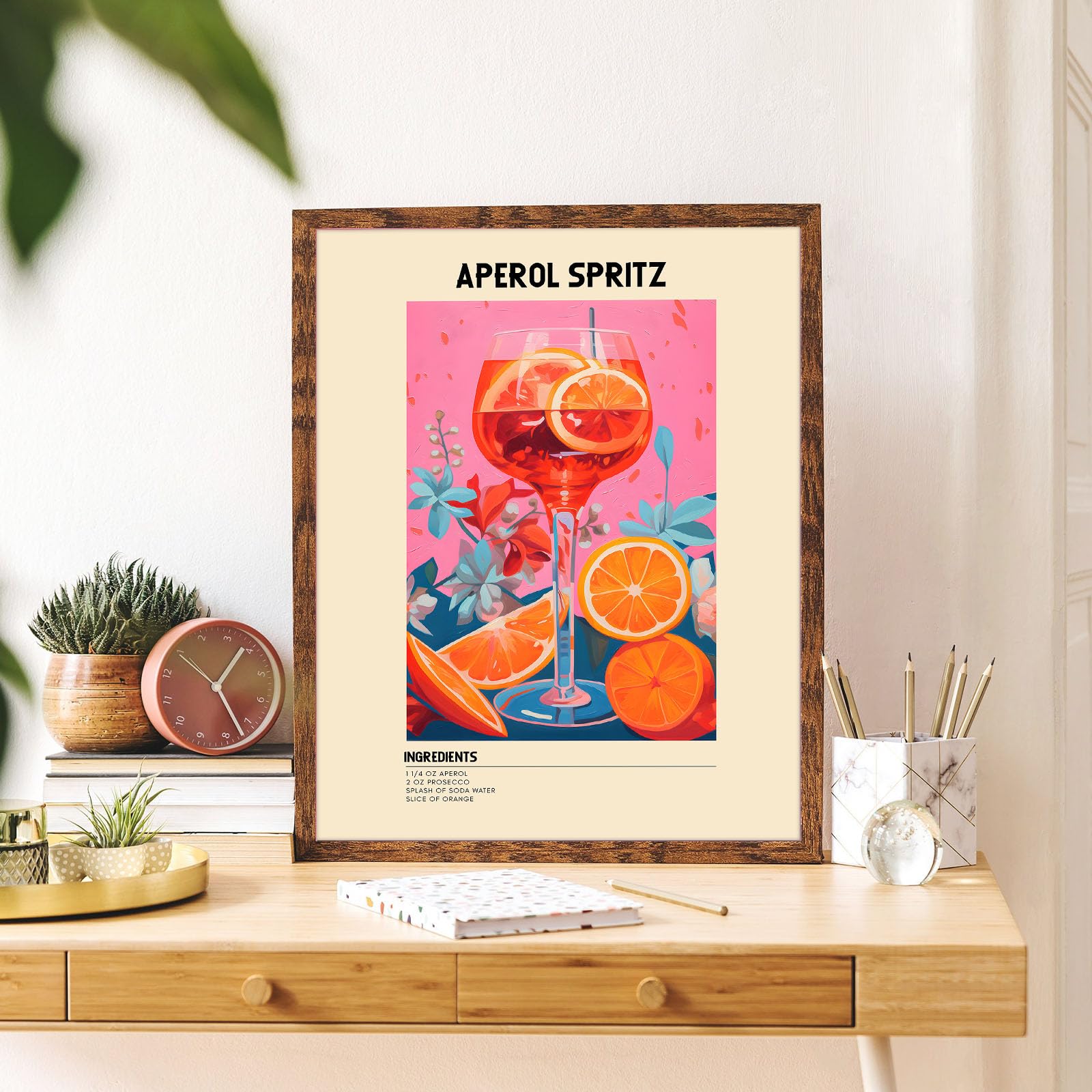 Retro Cocktail Posters Cocktail Bar Wall Art Colorful Wine Glass Art Print Aesthetic Preppy Paintings Cocktail Drink Print Alcohol Wall Art Bar Drinks Wall Decor for Bar Dorm Kitchen 8x10in Unframed - Image 3