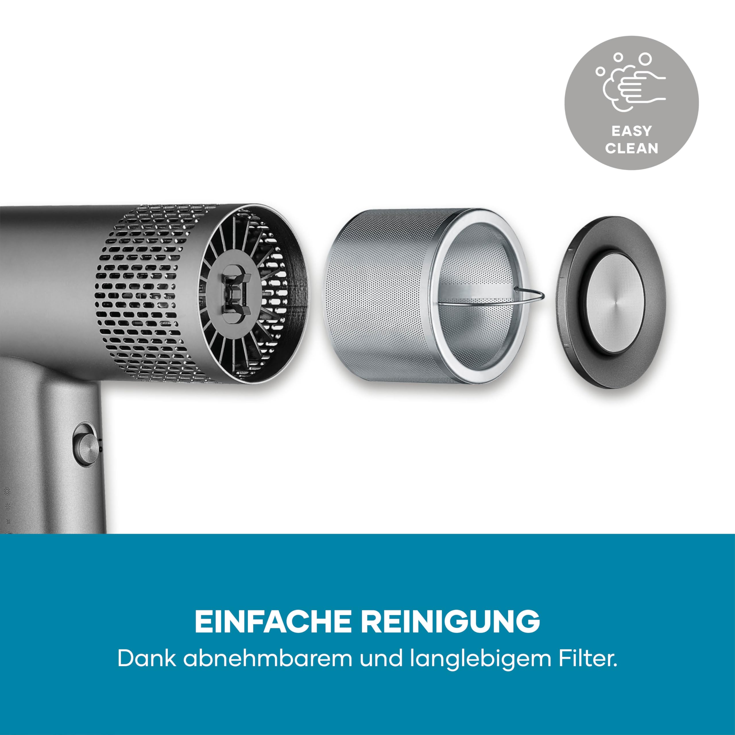 Severin Ionen-Haartrockner inkl. Diffusor, Konzentrator, leistungsstarker Föhn und langlebiger Haar-Trockner, BLDC-Motor, Ionic-Technologie, S-Style Speed Pro, 2,8m Kabel, 2.000W, anthrazit, HT 0171