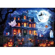Halloween Jigsaw Puzzles 1000 Pieces for Adults Haunted House Night