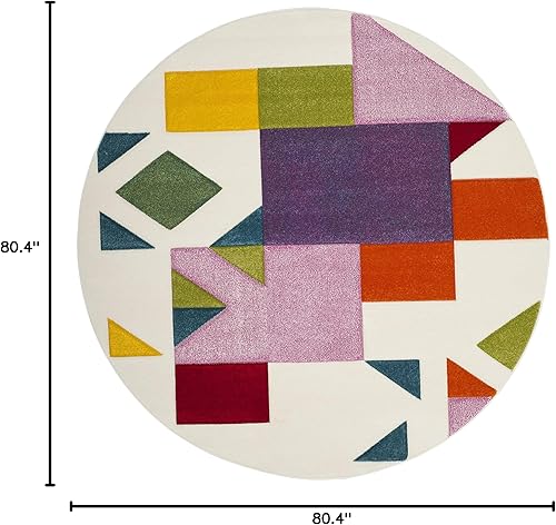 Vista 11 de SAFAVIEH Hollywood Collection - Alfombra de pasillo, 2 pies 3 pulgadas x 6 pies, color marfil y rosa, diseño moderno de mediados de siglo, no Marfil