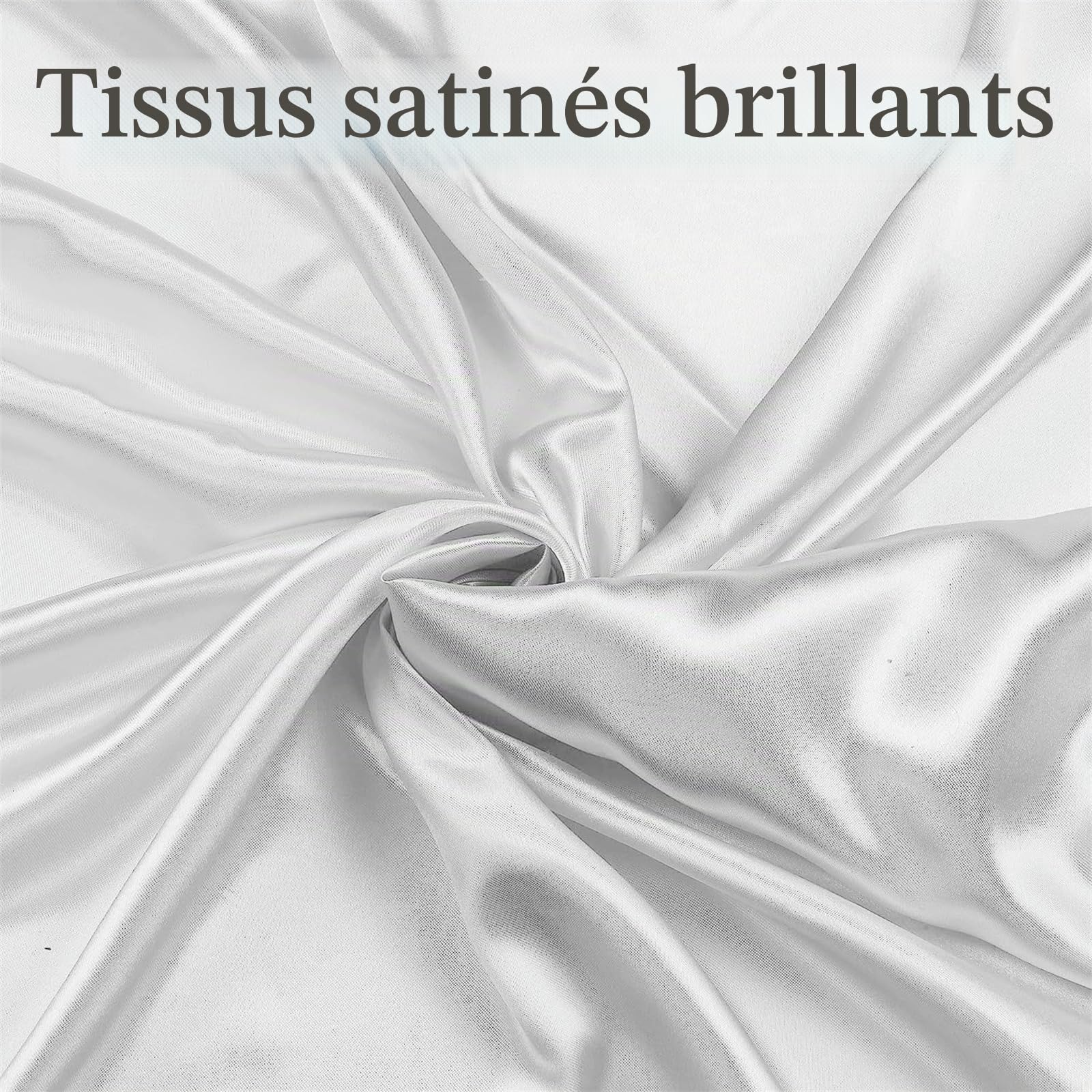 Highdi Rubans en Satin Tissu Housse de Chaise Nœuds Papillon Ruban Ceinture Nœuds de Mariage pour Fournitures de Ceremonie Fête de Anniversaire Décoration (50 Pièces,Blanc)