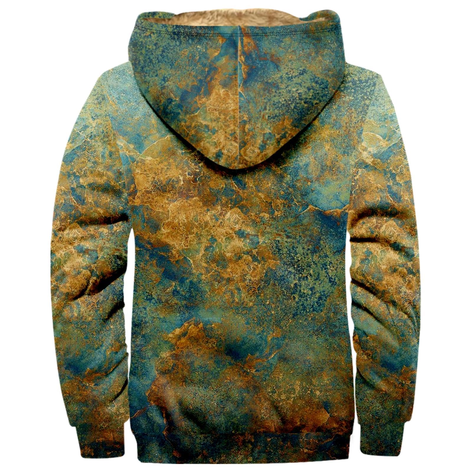 KONG JIMFAN Herren Jacke,Verdickt Hoodie Winterpullover Warmes Herren Winterjacke Reißverschlusstasche Übergangsjacke Tasche Jacket Printing Sweatjacke Mit Kaputze Winddichte Motorradjacke Herren