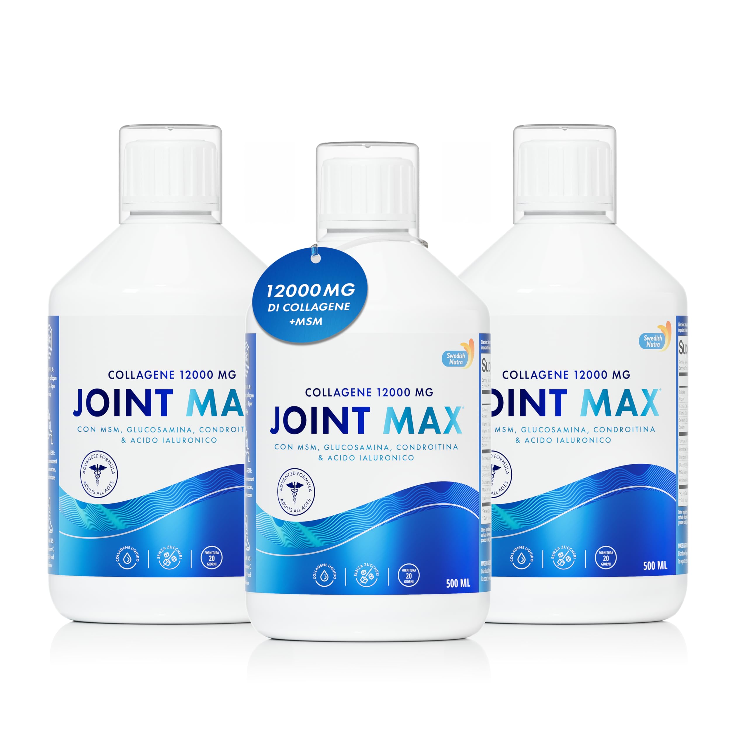 Swedish Nutra Joint Max 12.000 mg, 500 ml x 3, 60 giorni