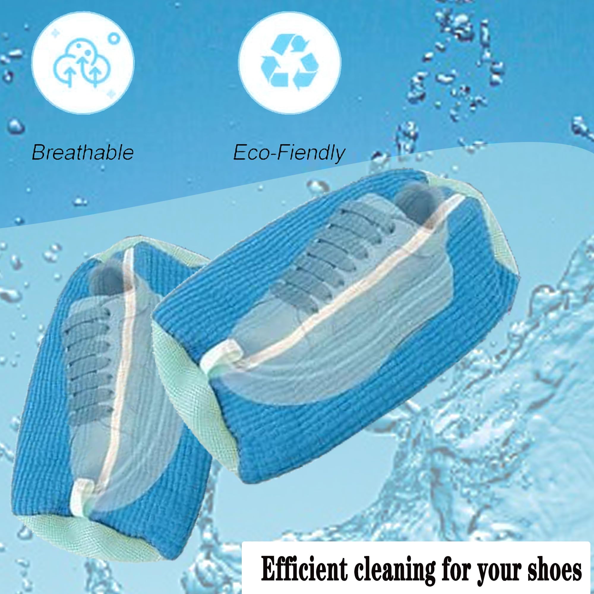 Schuhwaschmaschinentasche, Wäschesack für Schuhreiniger, hält Schuhe sauber, wiederverwendbar und langlebig, Reißverschluss, Schuhwaschbeutel für Sneaker, Tennis, Laufschuhe, Socken,