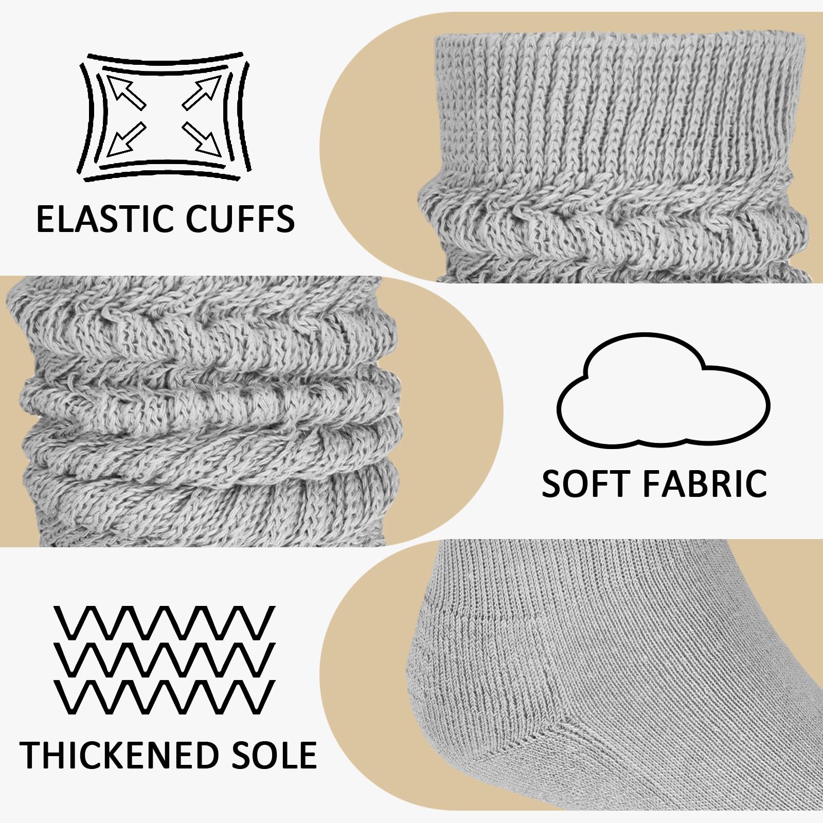 8 pares de calcetines holgados para mujer, suaves, extralargos, de algodón grueso, hasta la rodilla, para mujer