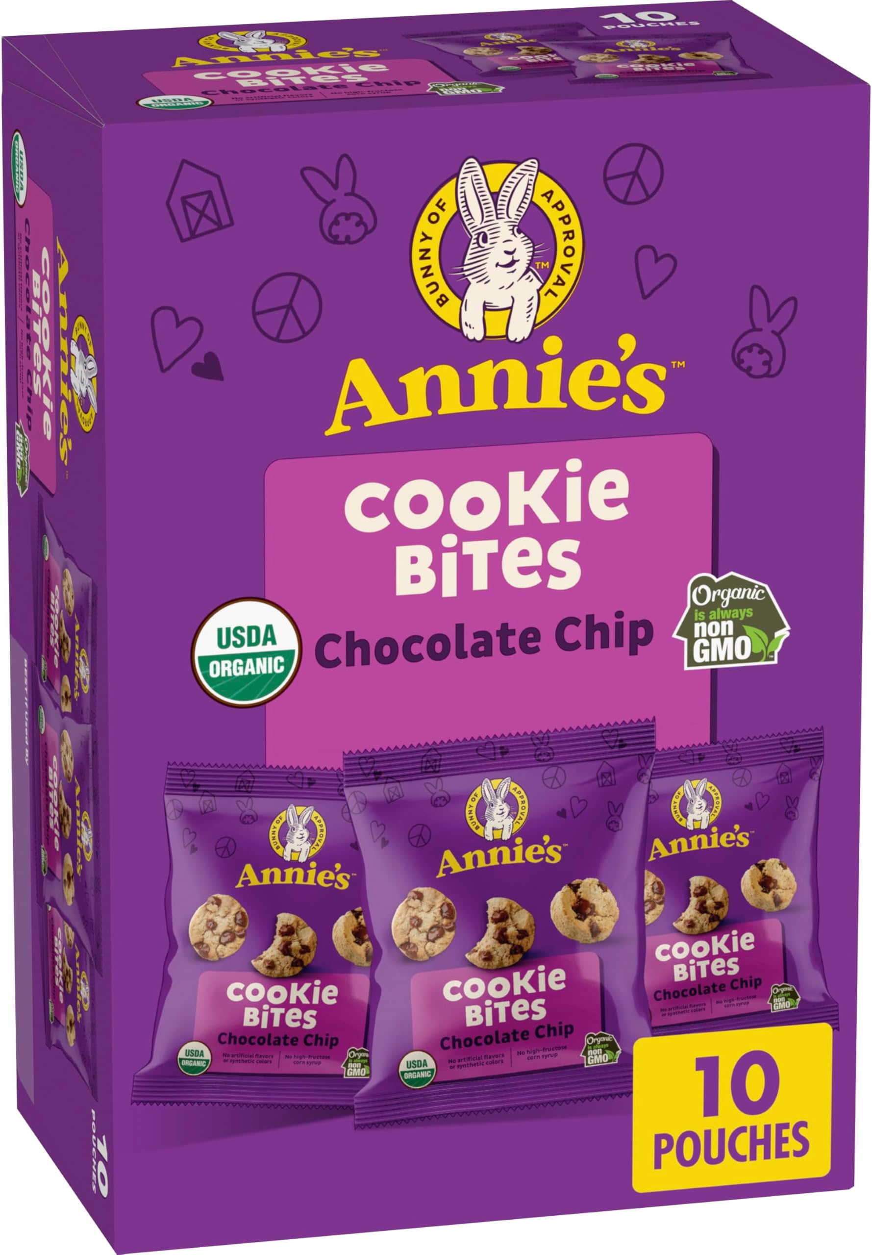 Annie's Organic Chocolate Chip Cookie Bites, 10 ct