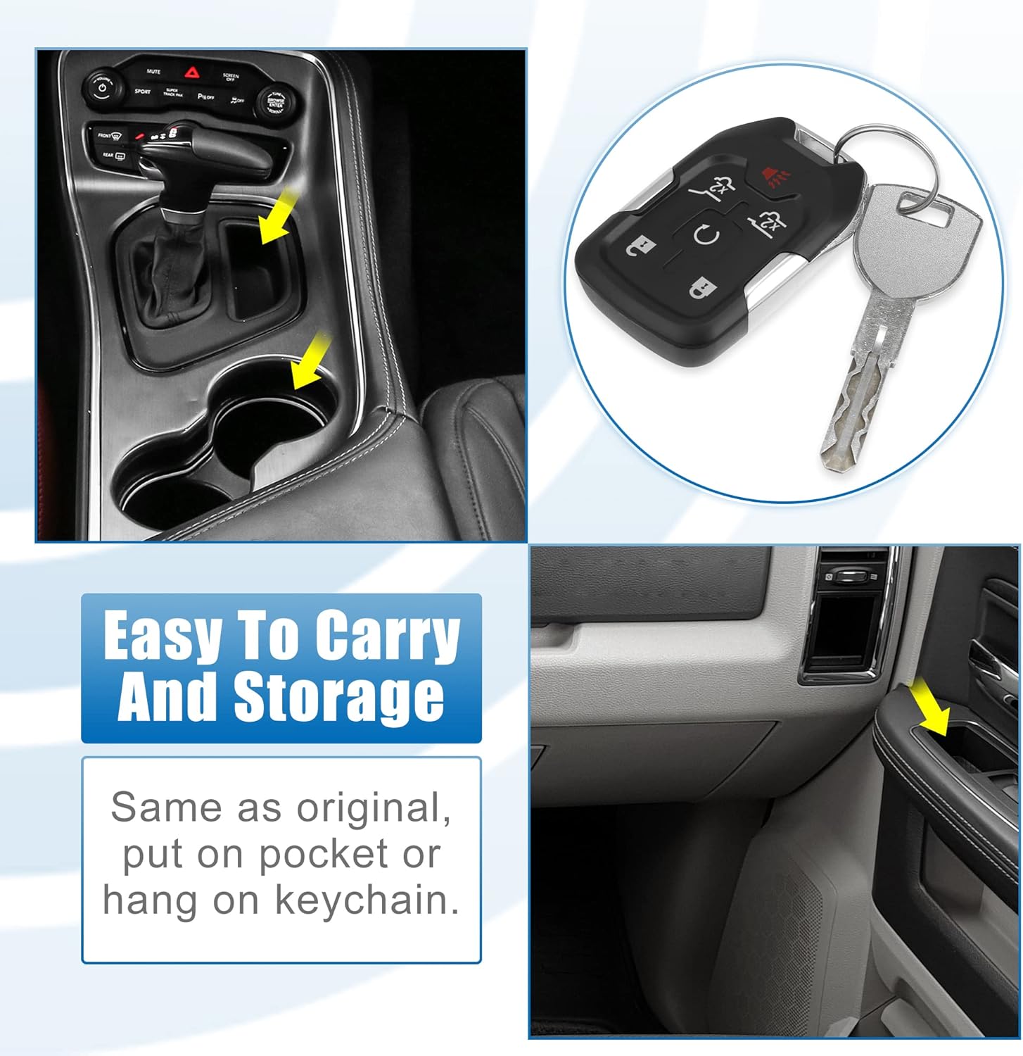 X AUTOHAUX 6 Button Car Keyless Entry Remote Control Replacement Key Fob Proximity Smart Fob HYQ1AA for GMC Yukon 2015-2020 315MHz