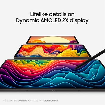 Samsung Galaxy Tab S9+ 5G Android Tablet, 256GB Storage, S Pen Included, Unlocked, Graphite, (UK Version)