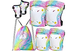 FIODAY Kids Knee and Elbow Pads for Biking Unicorn Set