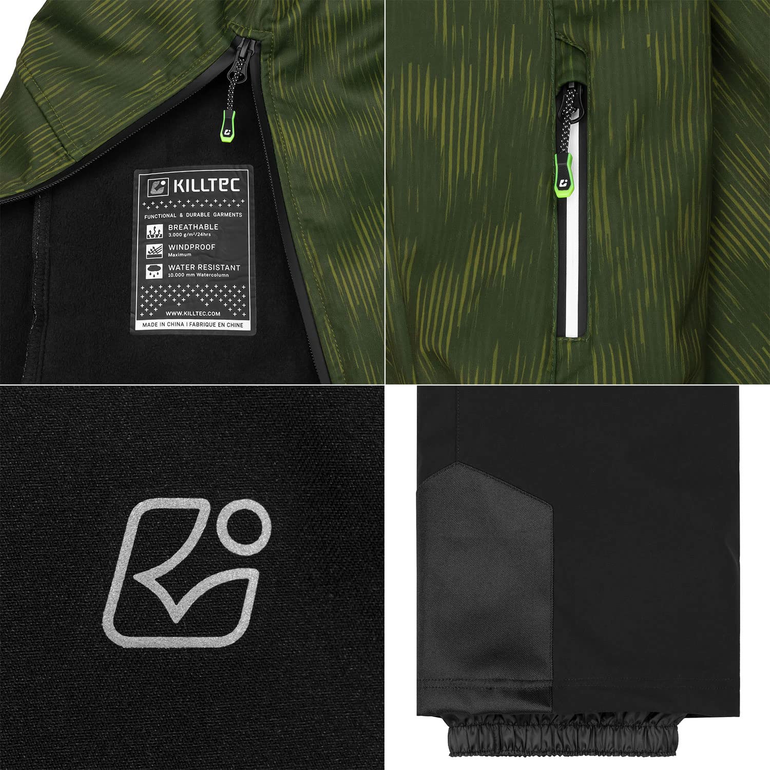killtec Herren leichter Skianzug - mit 10.000 mm Wassersäule - Windbreaker Hoodie und Funktionshose