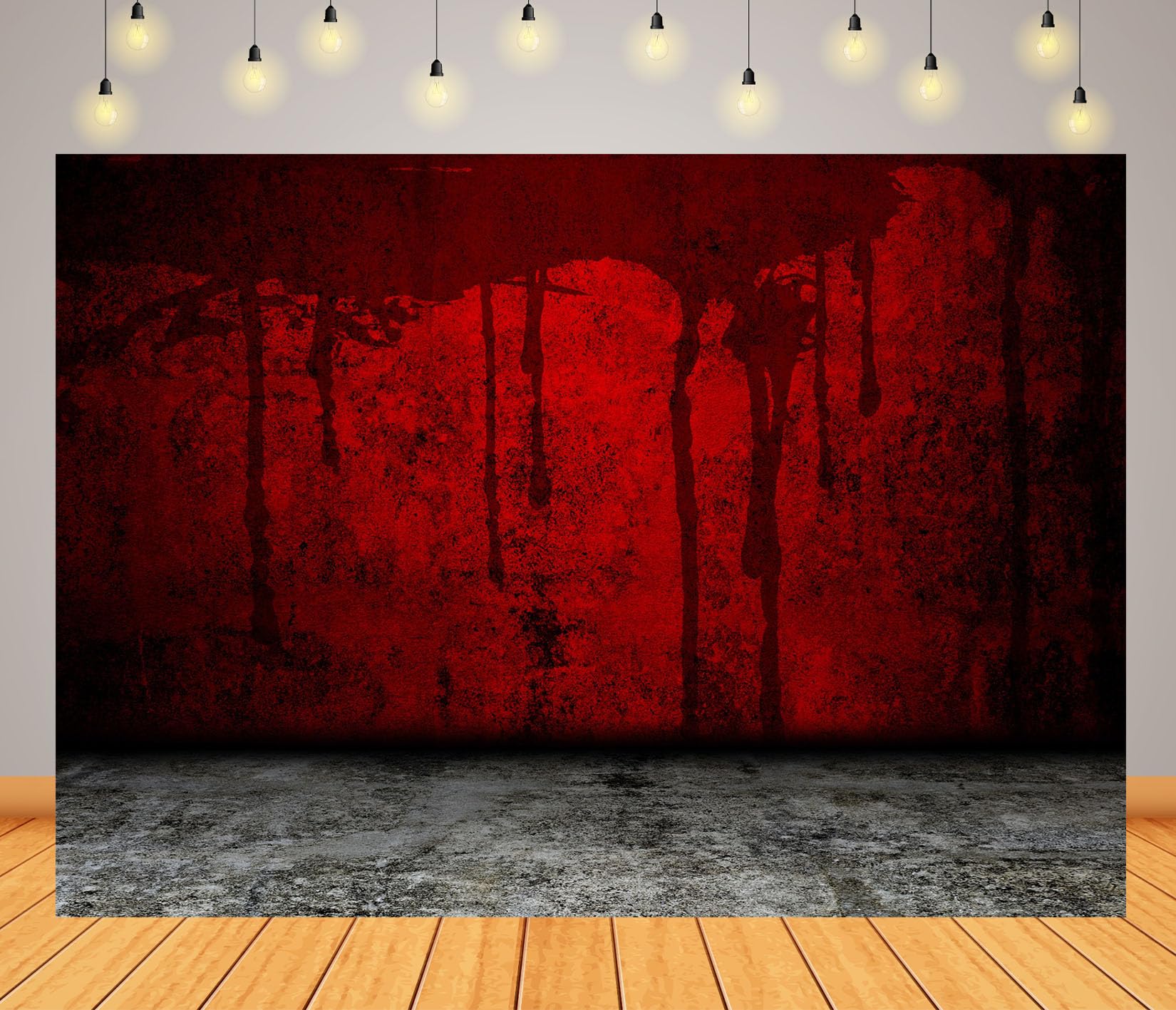 20x10FT Pared Roja Oscura con Goteo Fondo Fotográfico