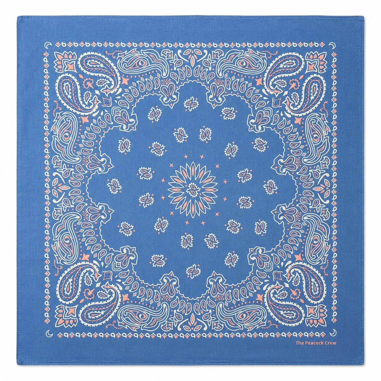 The Peacock Crew Premium Soft Cotton Designer Bandana for Men and Women 22x22 in