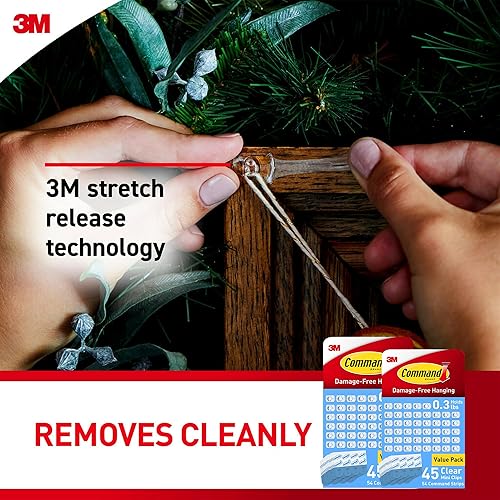 Miniatura 8 de Command Mini clips de luz para interiores, clips de luz colgantes de Navidad sin daños, mini clips de pared para colgar decoraciones navideñas en