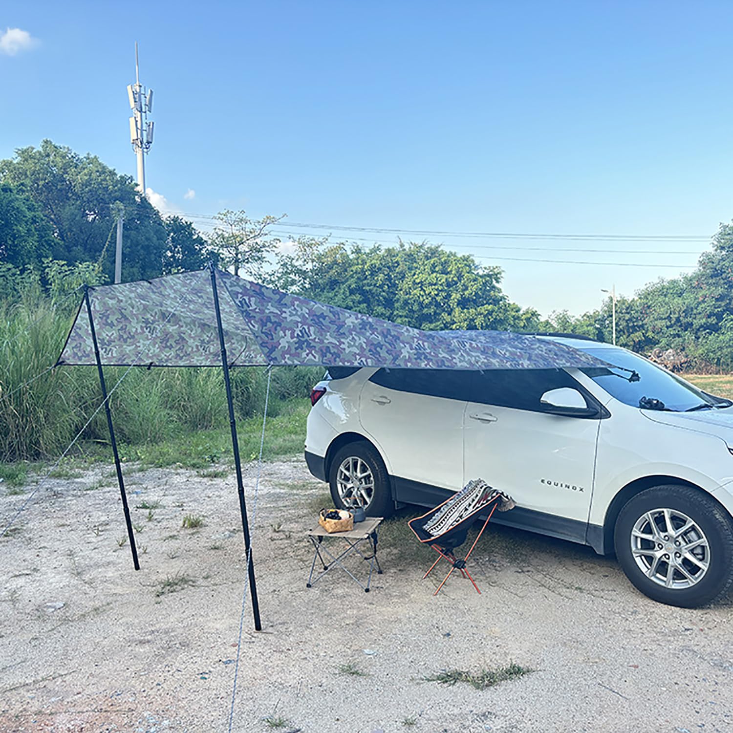Tendalino Laterale per Auto, 3x3m, Tenda Universale per Portellone Posteriore, Tendalino Impermeabile per Campeggio in Auto, Tenda da Sole per SUV, Furgone, Campervan, Caravan, Camion, Jeep