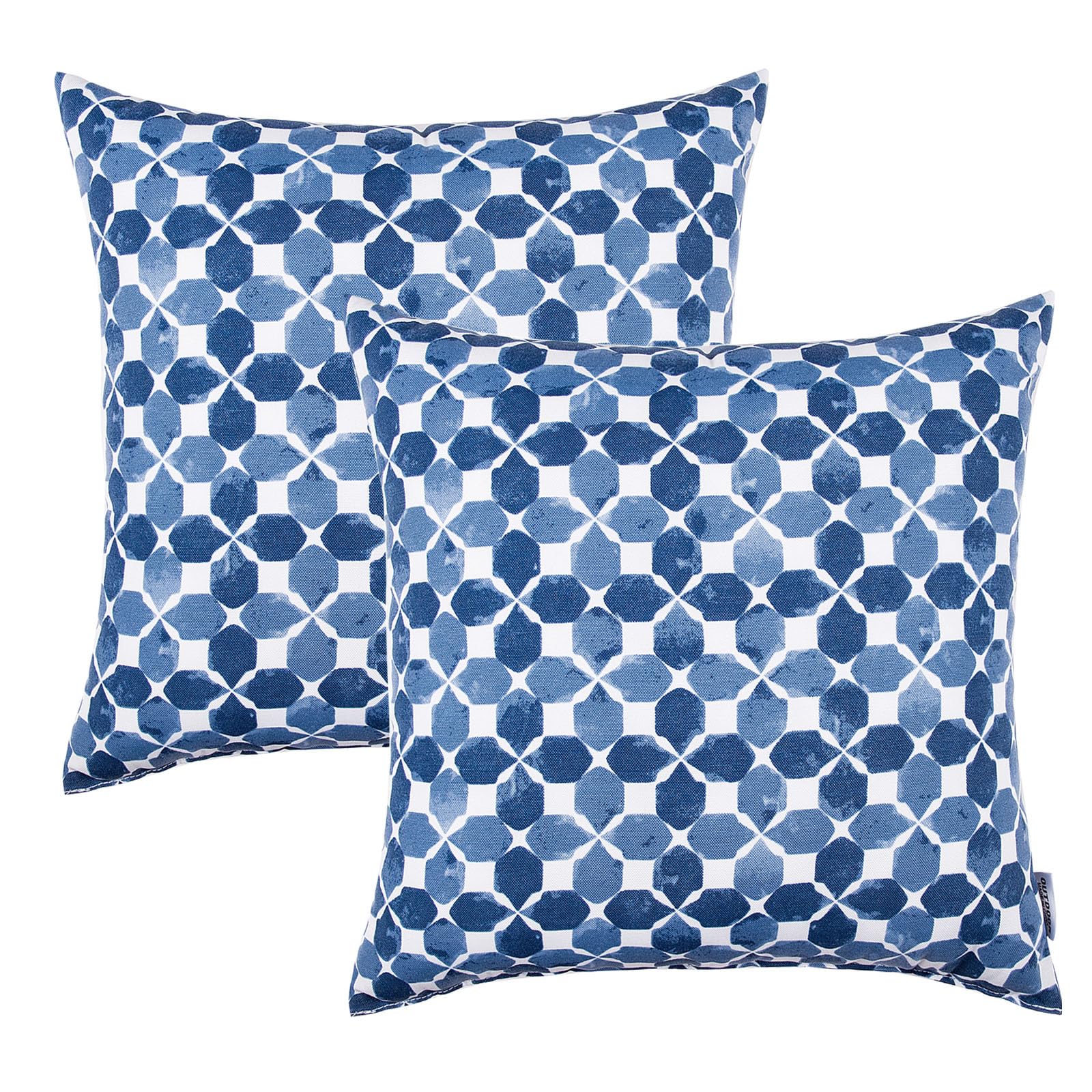 JMKaixin Outdoor/Indoor Throw Pillows, Pack of 2 Waterproof Decorative Throw Pillows with Inserts, 18”x18” Square Pillows for Bed, Couch, Sofa and