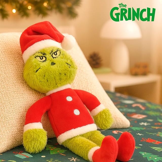 Foto 6 de 7 de ColorBaby The Grinch Peluche navideño, Tamaño 30 cm, Diseño con Traje de Papá Noel, Material Suave y blandito