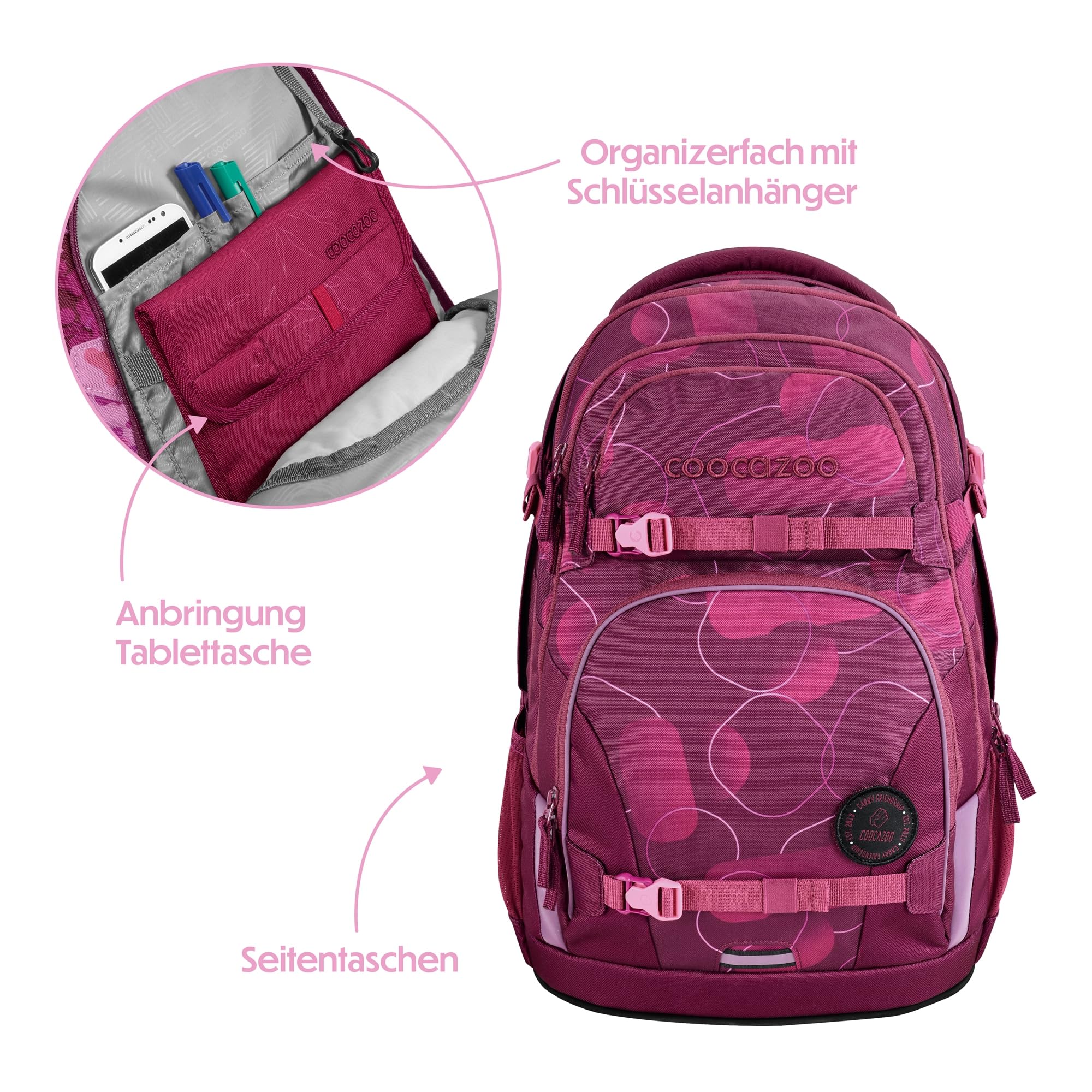 Coocazoo Schulrucksack Porter, ergonomischer Tornister, höhenverstellbar, mit Brustgurt & Hüftgurt, ab 3. Klasse