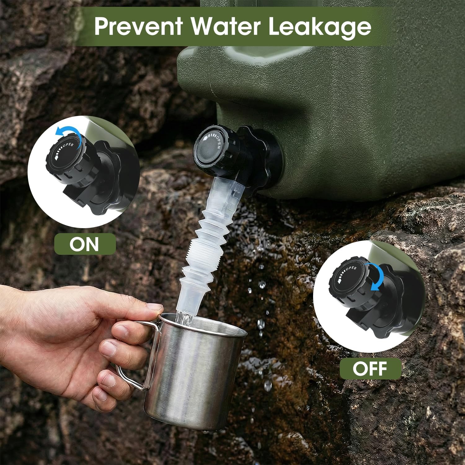 MOON LENCE 5 Gallon Water Container, BPA Free Water Storage Tank with Spigot, Hose and Cleaning Brush, Portable Jug for Camping, Emergency, Outdoor Use