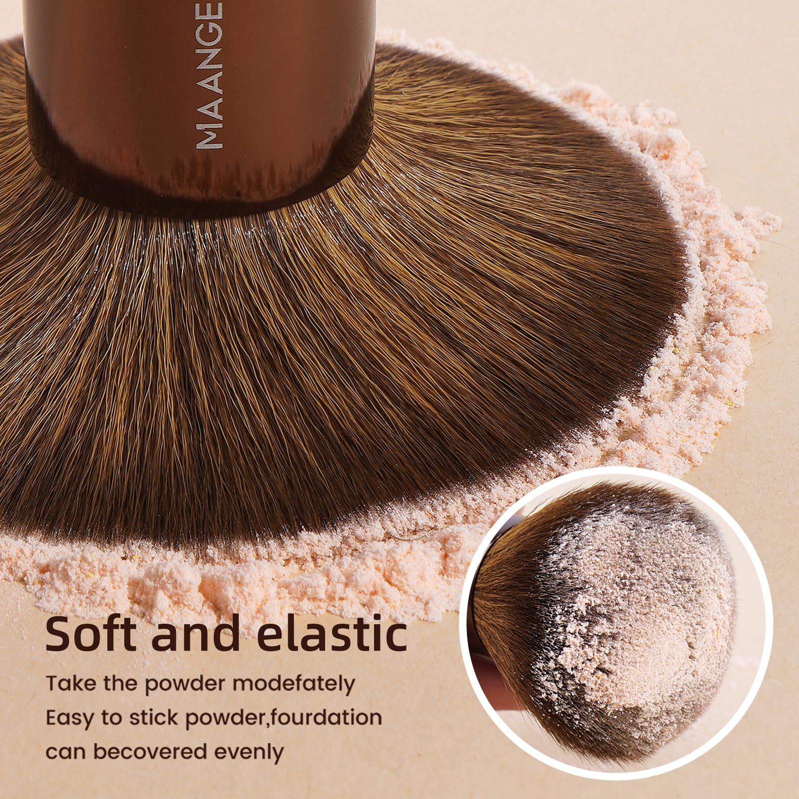 MAANGE 20 pennelli da trucco con confezione regalo, pennelli multifunzione a doppia estremità per miscelare polvere liquida, correttore, crema, fard, marrone scuro