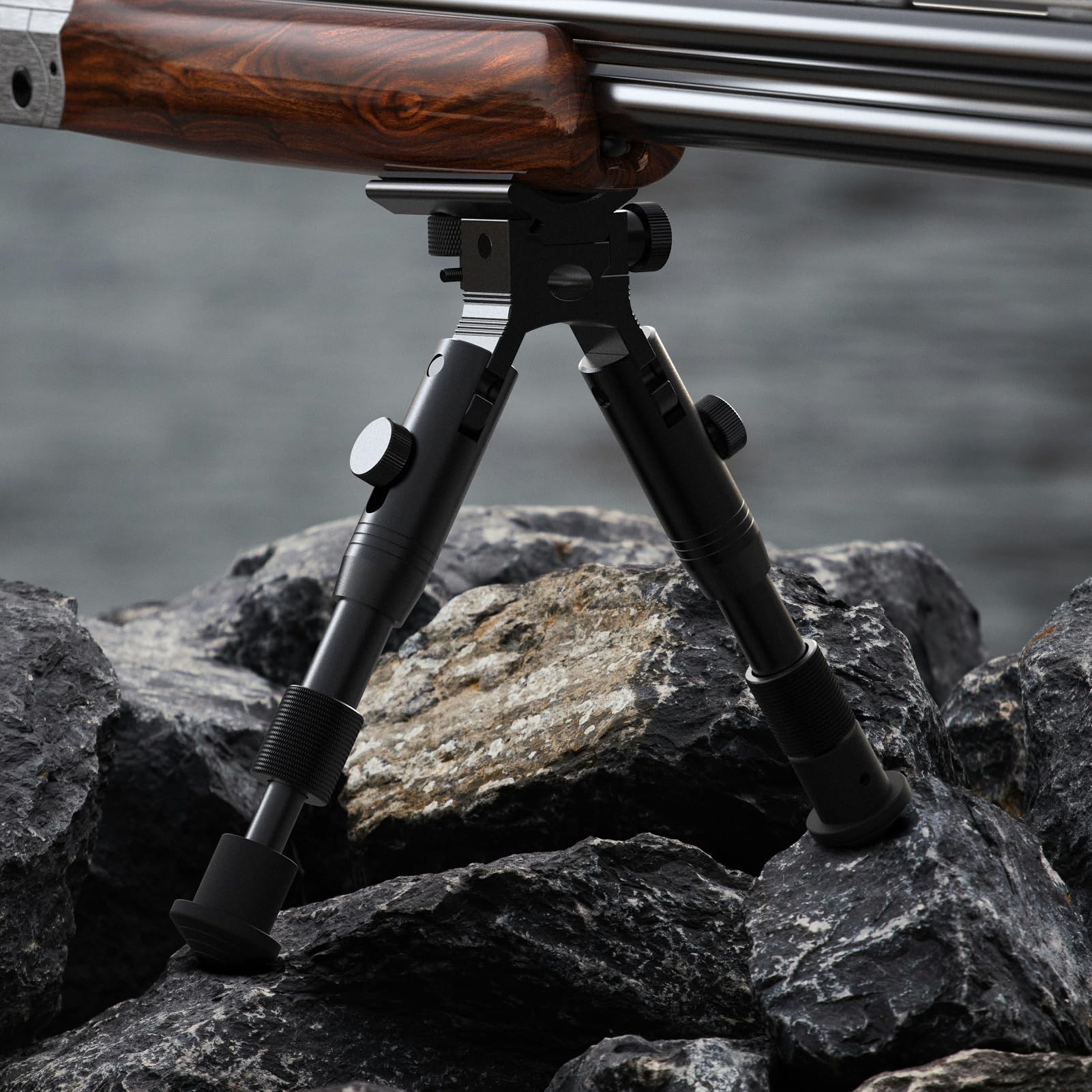 Tactical Rifle Bipod - Schienenmontage und Laufklemme, Einstellbare Höhe von 6,3 bis 6,9 Zoll, für Jagd und Schießen