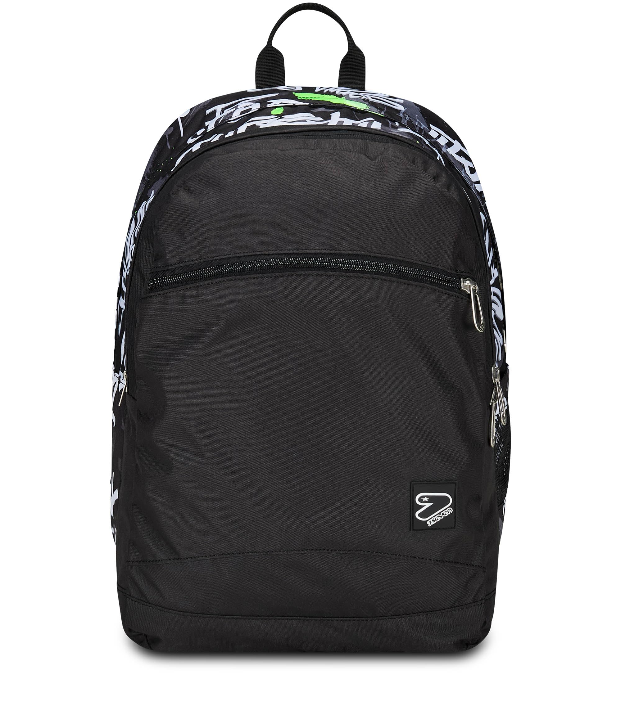 Seven Zaino Scuola Pro XXL Reversibile Detach The Double, Verde Nero, 3 Zaini in 1, Doppio Scomparto Con Auricolari Wireless, Tasca Porta PC e Tasca Porta Borraccia, Zaino Medie Superiori Ragazzo