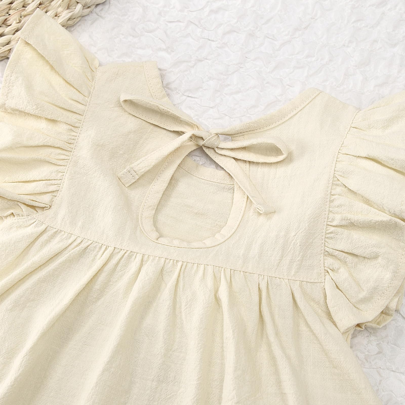 Abiti Estate da Bambina a Senza Maniche Elegante A-Line Vestito Cotone da Principessa per Feste di Compleanno Cerimonia 2-7 Anni