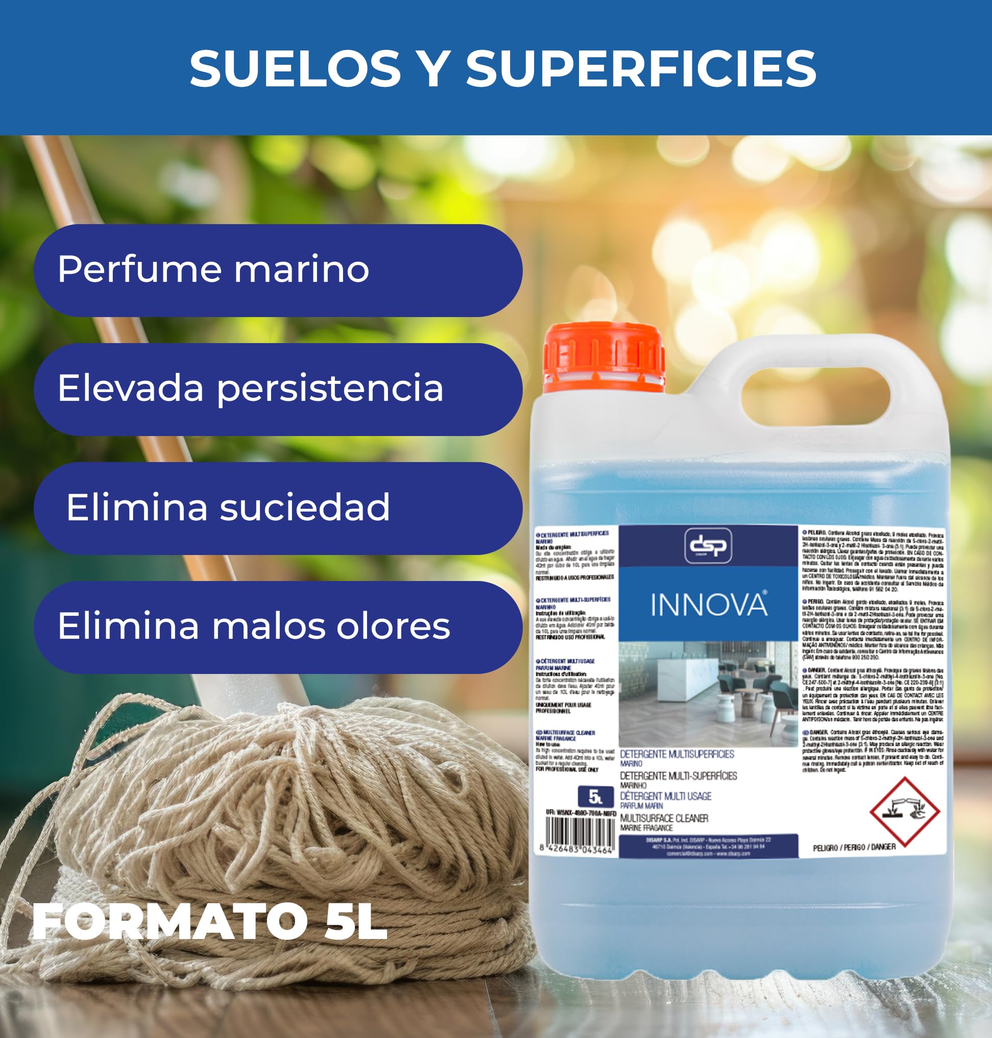 INNOVA DETERGENTE HIGIENIZANTE MULTISUPERFICIES PERFUME MARINO GARRAFA 5L (4)