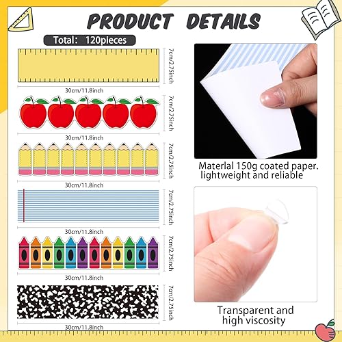 Vista 34 de Containlol Bordes de aula para tablón de anuncios, 118 pies, temática de animales de safari con ribete festoneado, tablero de anuncios colorido