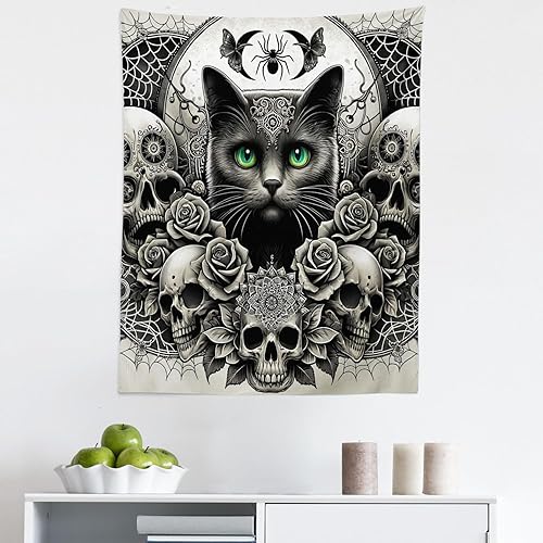 Miniatura 496 de Ambesonne Tapiz gótico, patio con hiedra encantada en la puerta antigua al bosque, colgante de pared ancho para dormitorio, sala de estar, 2-Verde