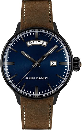 Orologio John Dandy Uomo JD-2572M/03 Al quarzo (batteria) Acciaio  Quandrante Blu Cinturino Pelle : Amazon.it: Orologi