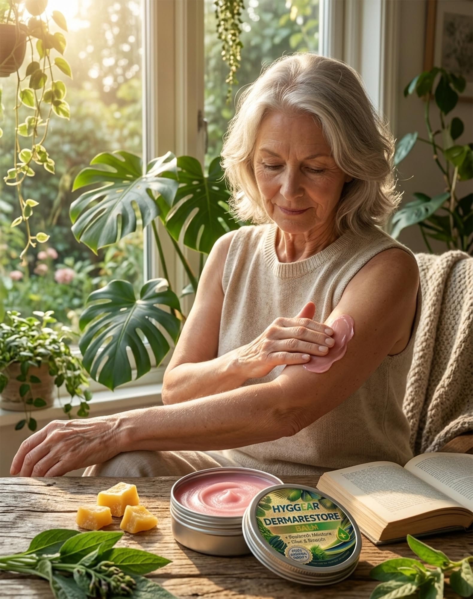 Original Hyggear DermaRestore Balm - Crepey Skin Cream for Aging Skin & Repair Treatment - Deep Hydration Botanical Firming Lotion for Crepey Skin for