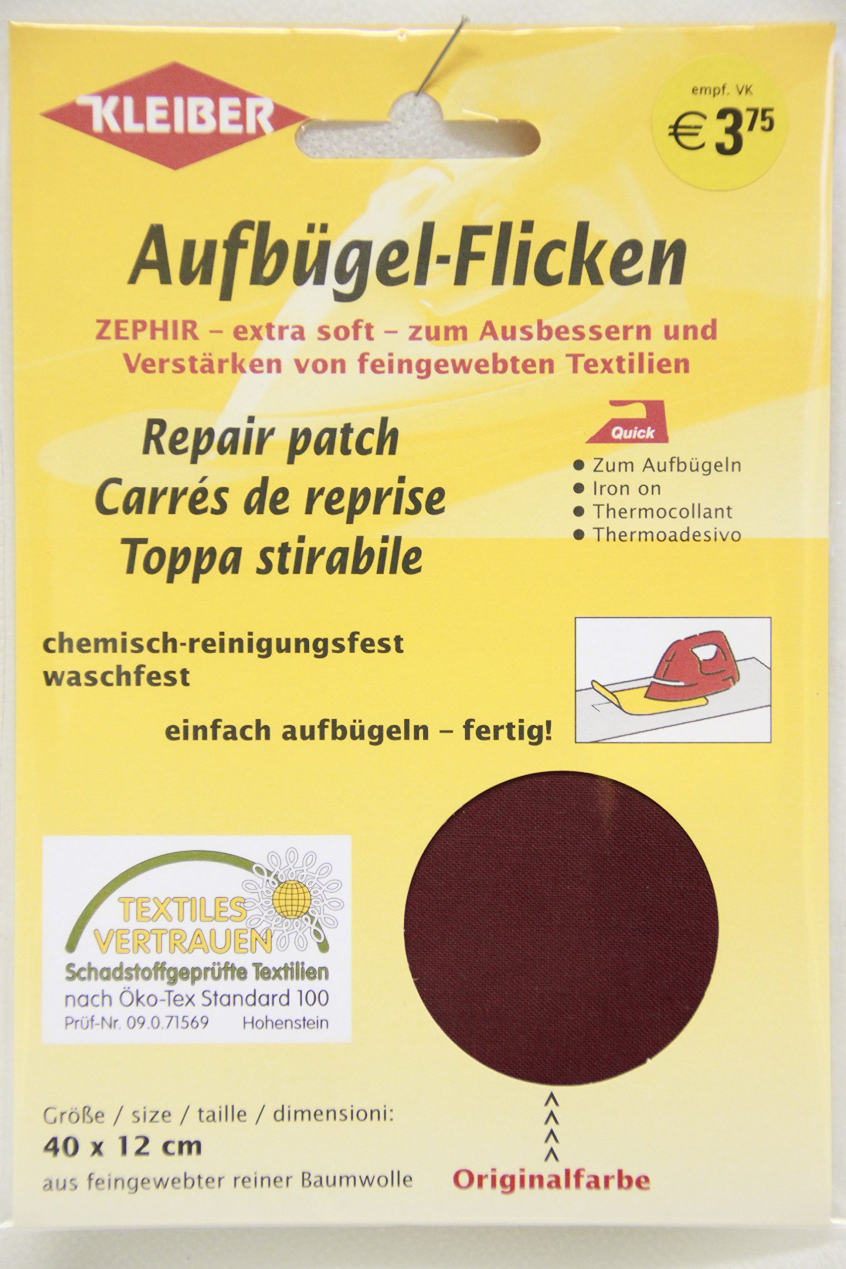 Zephyr iron-on patches, size: 40 cm x 12 cm, fine patches, material: 100 % cotton 15 weinrot โ image 1