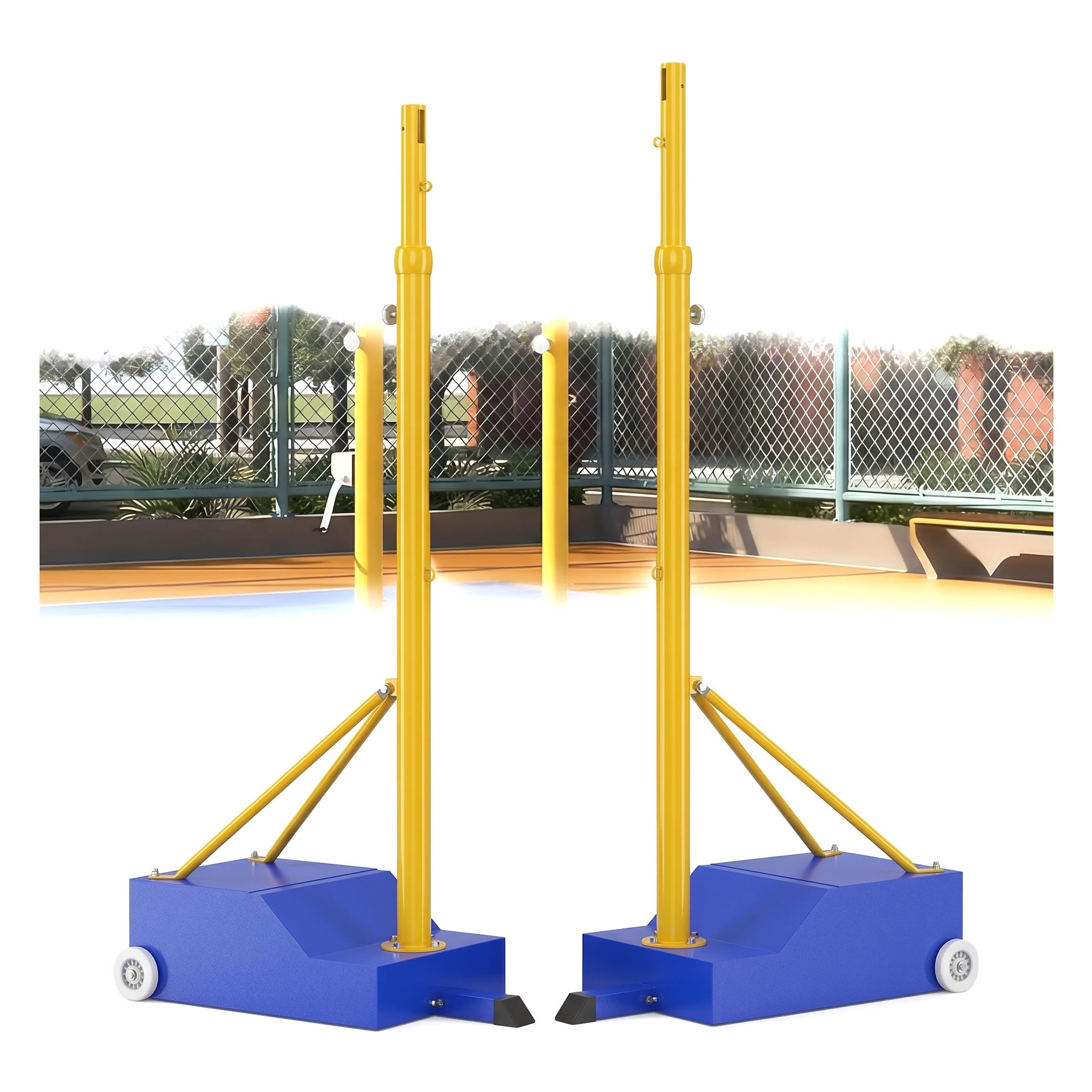 Set di Pali Regolabili per Pallavolo E Badminton, Ideale per Allenamento Indoor/Outdoor: Perfetto per Campi Sportivi, Giardini E Divertimento in Cortile.