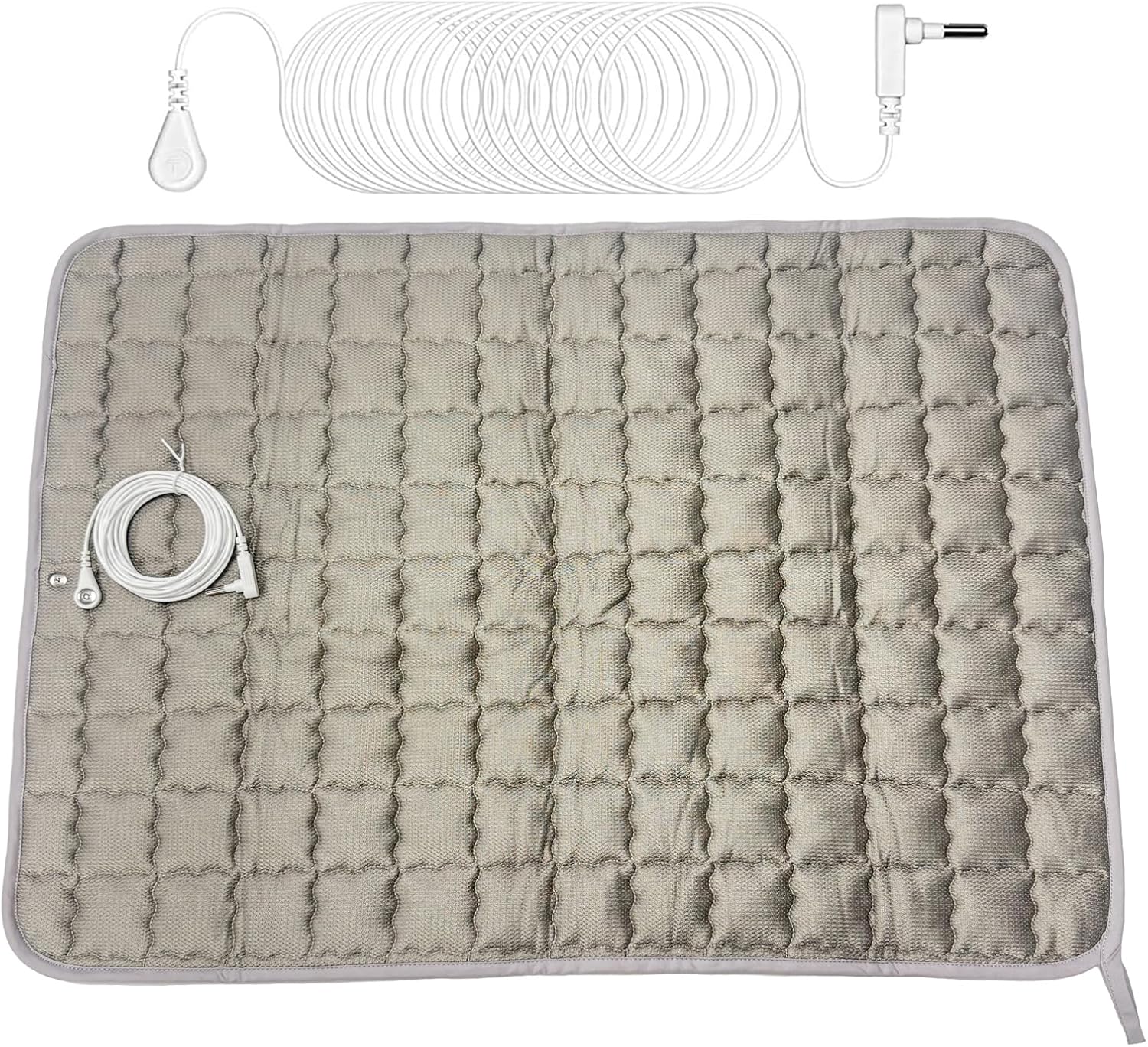 Pure Silver Fiber Grounding Mat for Feet, Conductive Soft and Breathable Grounded Pad for Bed and Chair Magnetic Field Therapy Anti-Aging and Inflammation 20 x 27 Inches