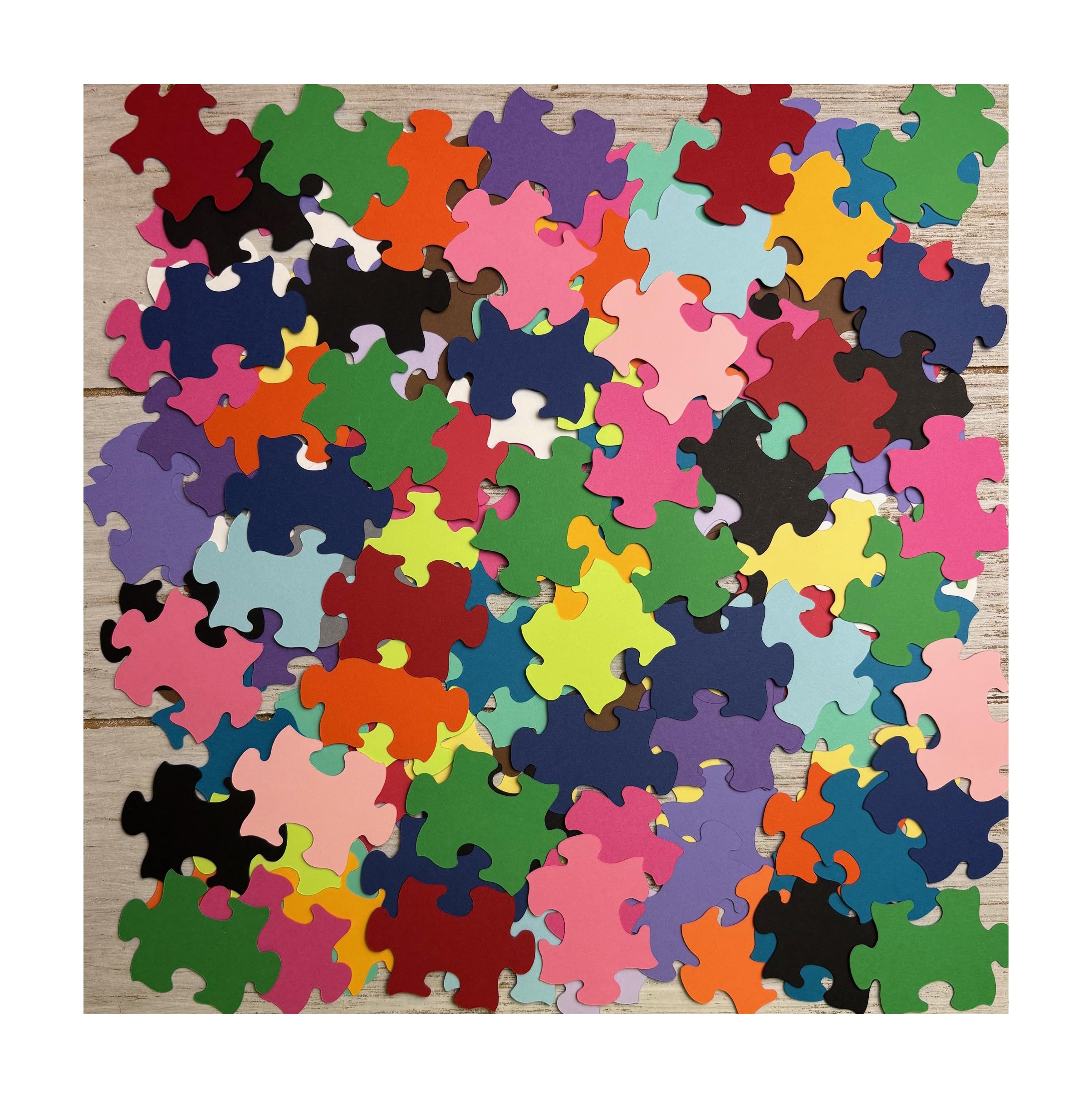 100 mixed puzzle piece pieces die cuts confetti party supplies scrapbooking