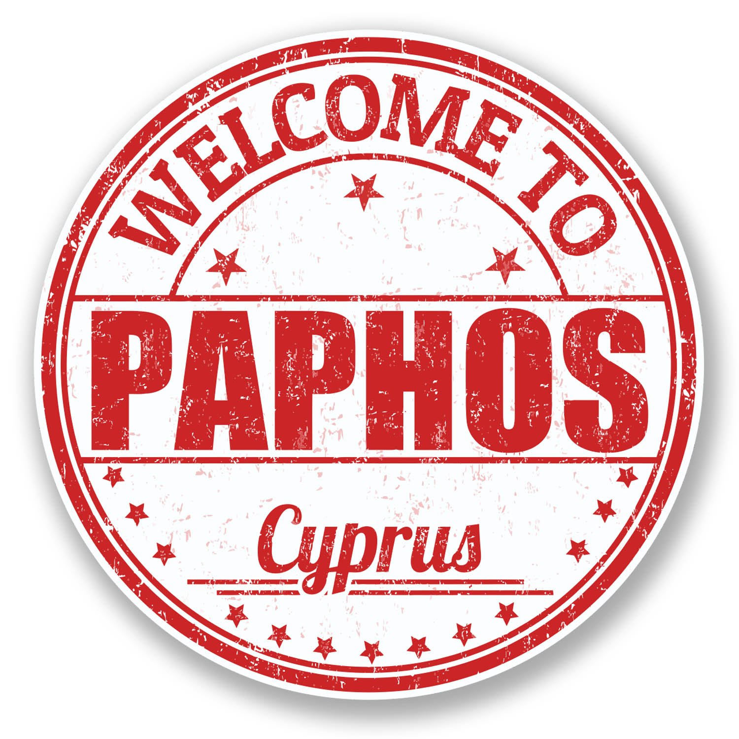 Destinationvinyl Multi 2 X 10Cm Paphos Cyprus Vinyl Sticker Decal Travel Luggage Tag Laptop Car #6057 (10Cm X 10Cm)