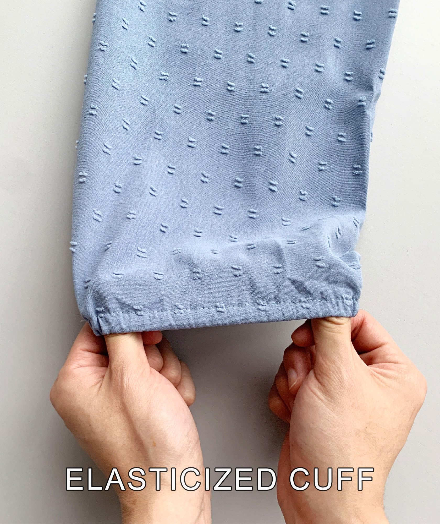 Pantete Camicette da donna autunnali a pois svizzeri con maniche lunghe a sbuffo con scollo a V camicie fluide per lavoro alla moda femminile