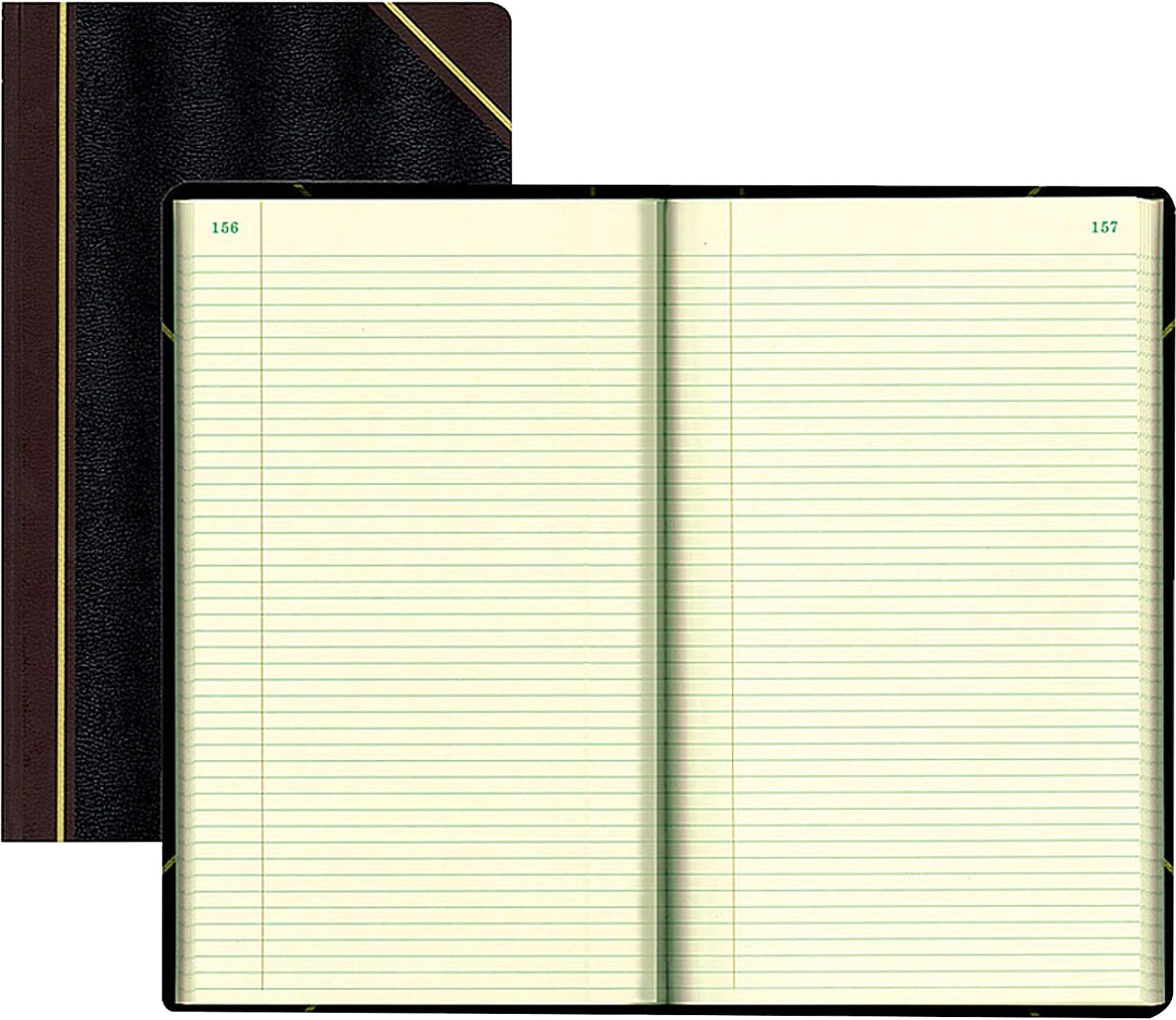 National Texhide Series Record Book, Black, 13.75" x 8.75", 500 Numbered Pages (57151)