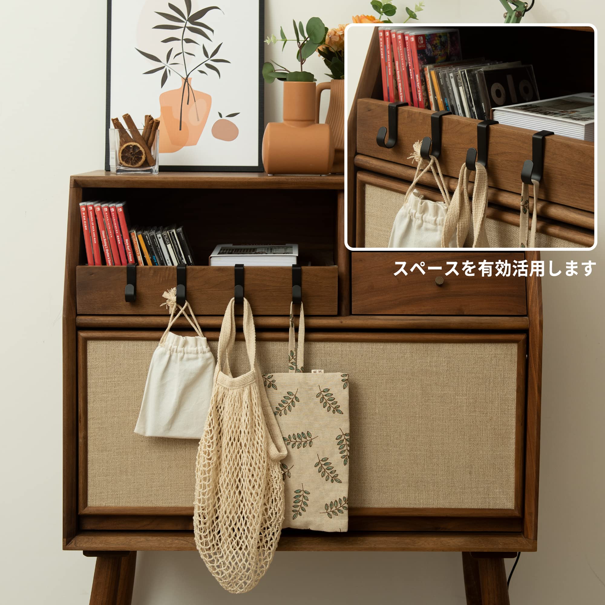 Amazon | StorageWorks フック ゴミ袋ハンガー 6個組(小型サイズ4個